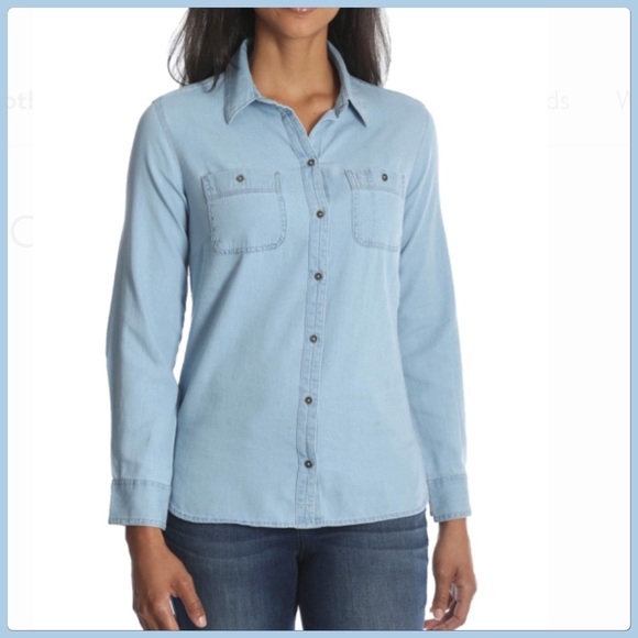 Lee Riders Tops - Soft Lee Riders Denim Blue Relaxed Shirt